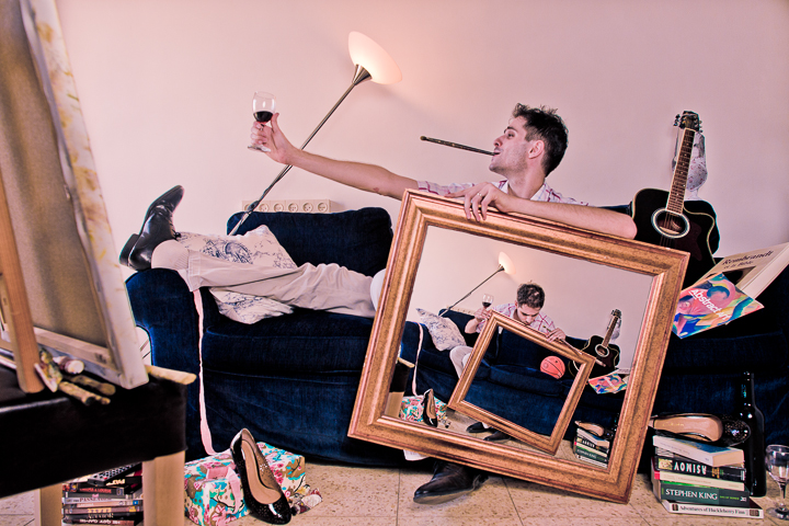 "Thank God Married Life Helps Me Keep a Healthy Creative Diet". Self-Portrait, 2012.